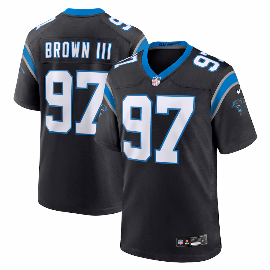 Men's Carolina Panthers Bobby Brown III Nike Black Team Game Jersey - Jersey