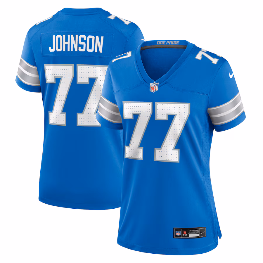 Women's Detroit Lions Zack Johnson Nike Blue Team Game Jersey - Jersey