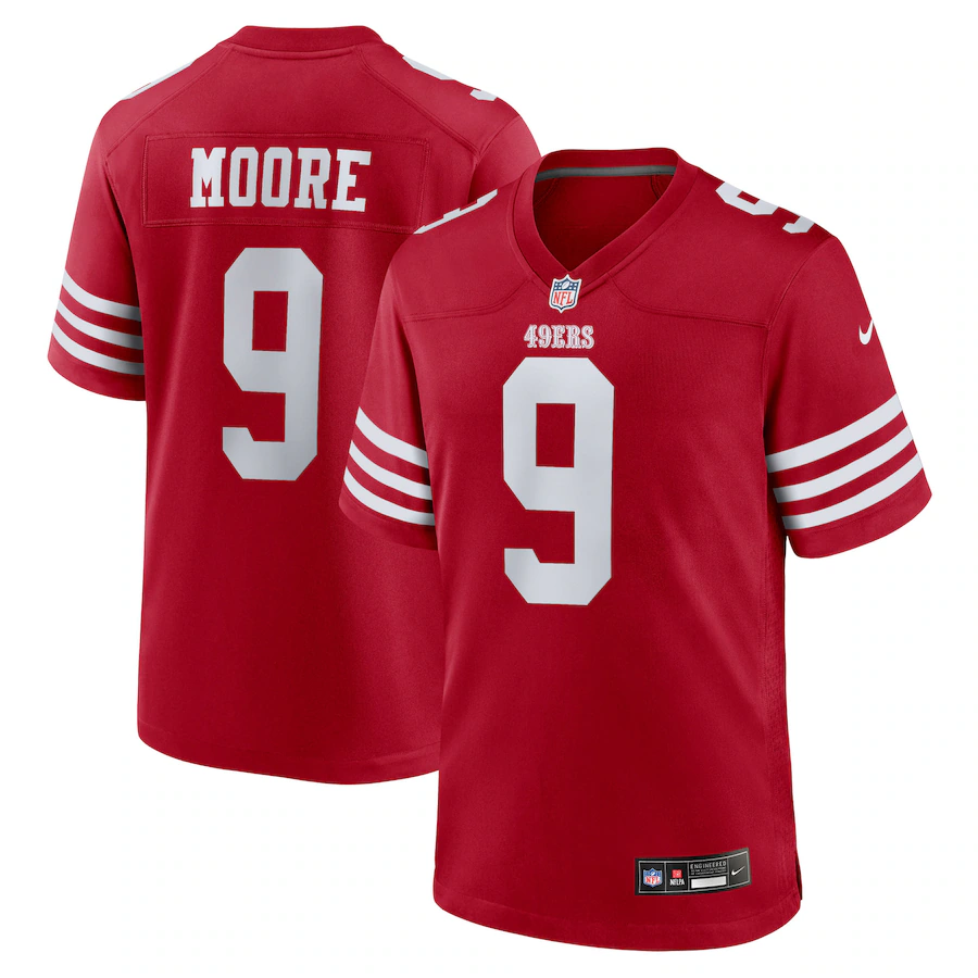 Men's San Francisco 49ers Skyy Moore Nike Scarlet Team Game Jersey - Jersey