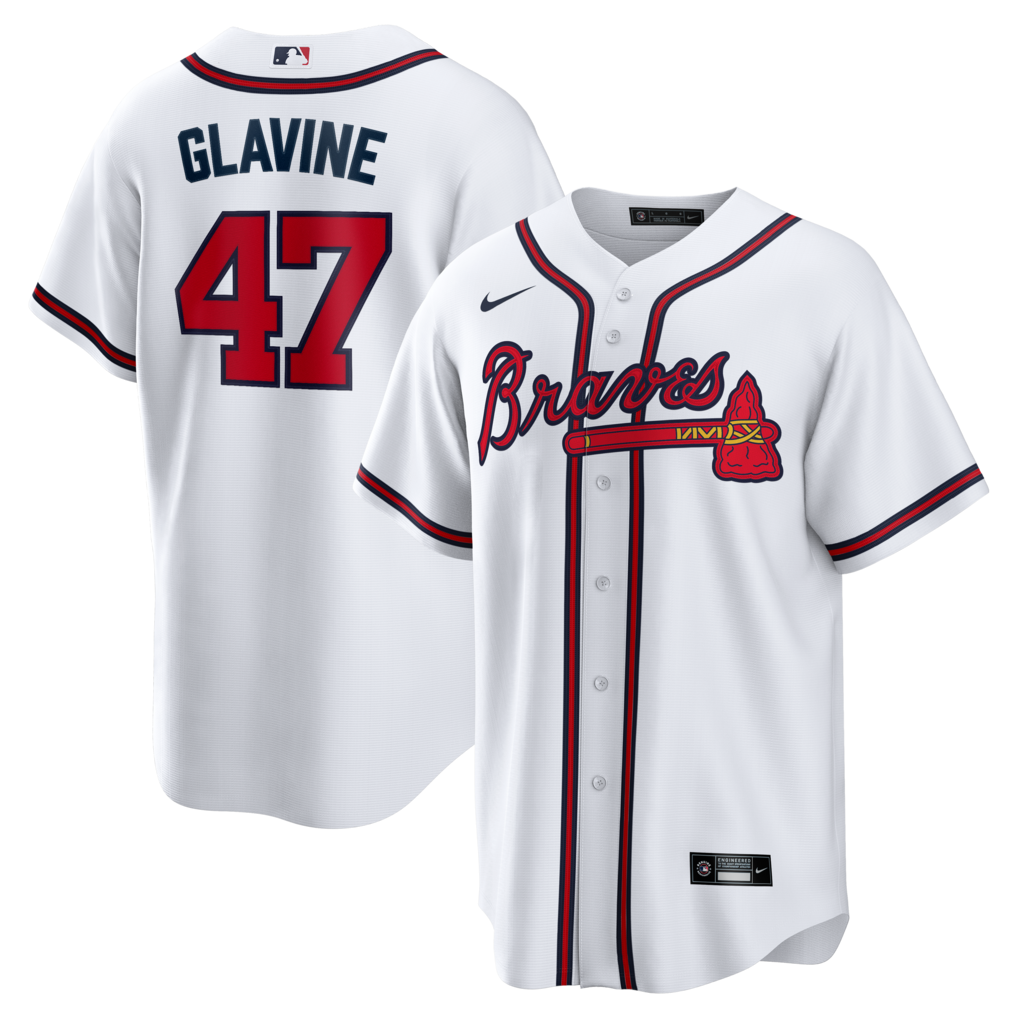 Men's Atlanta Braves Tom Glavine Nike White Home Retired Player Replica Jersey - Jersey