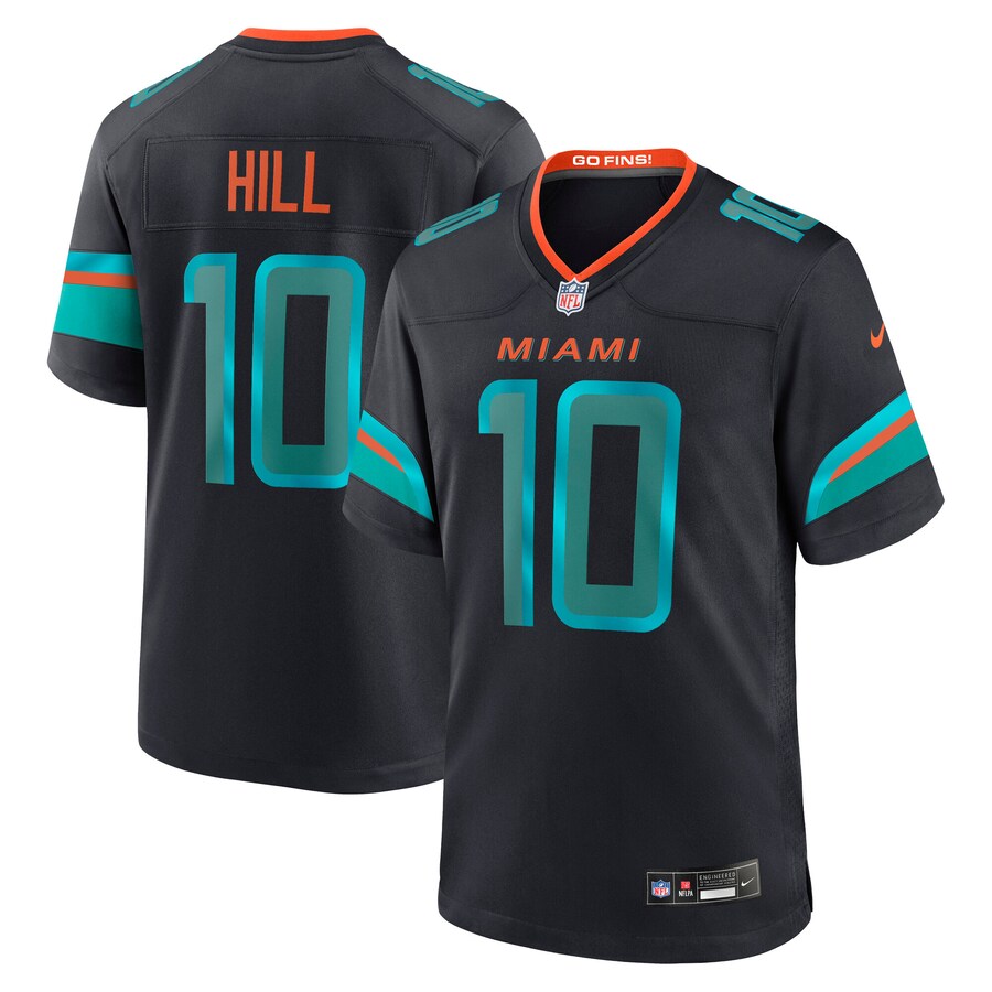 Men's Miami Dolphins Tyreek Hill Nike Pitch Blue 2025 Rivalries Collection Game Jersey - Jersey