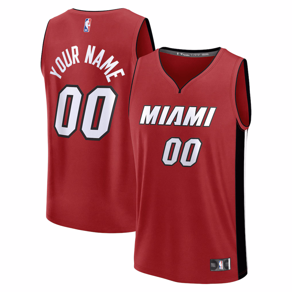 Men's Miami Heat Fanatics Red Fastbreak Custom Jersey - Statement Edition - Jersey