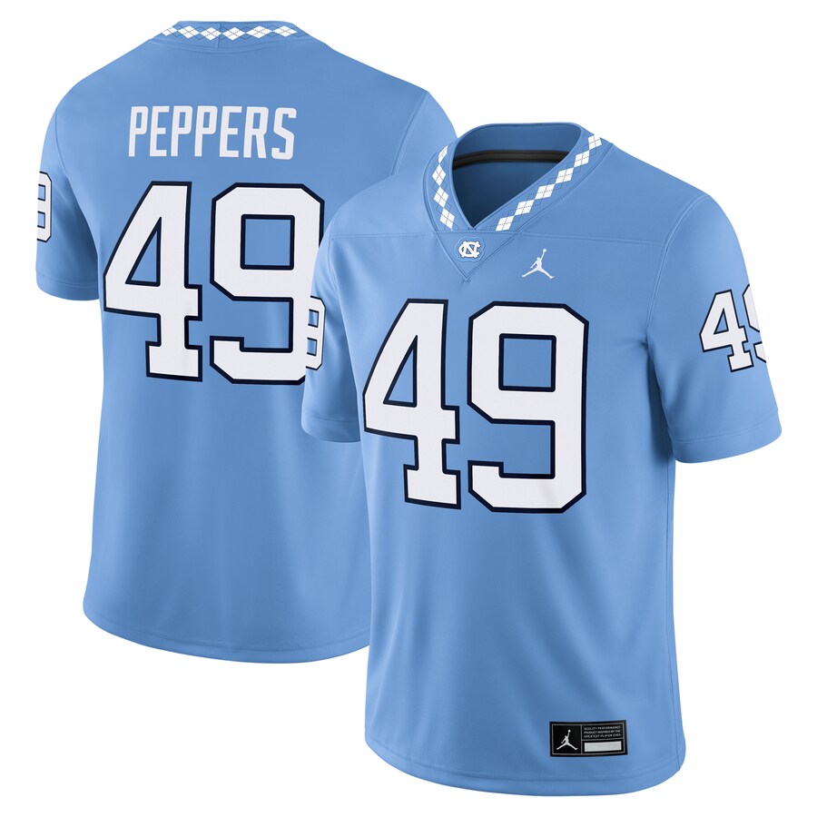 Men's Jordan Brand Julius Peppers Carolina Blue North Carolina Tar Heels Alumni Football Game Jersey - Jersey