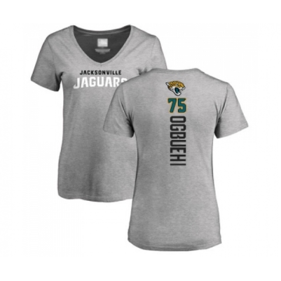 Football Women's Jacksonville Jaguars #75 Cedric Ogbuehi Ash Backer T-Shirt - Jersey