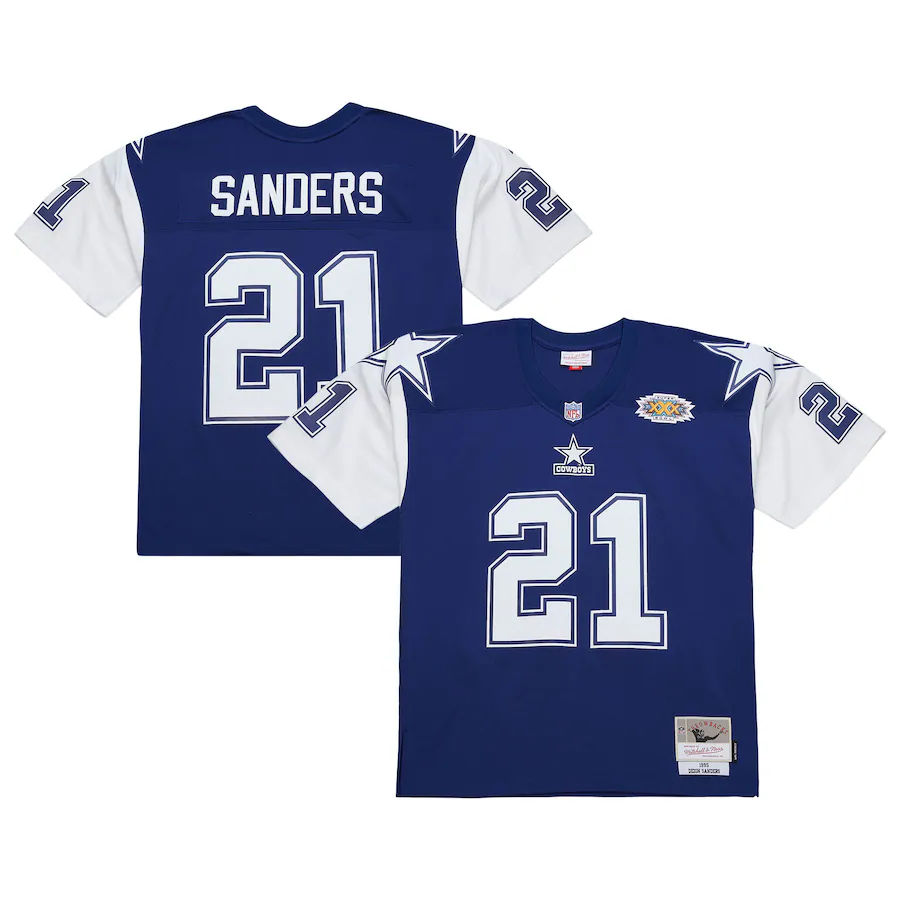 Men's Dallas Cowboys Deion Sanders Mitchell & Ness Navy 1995 Legacy Replica Jersey - Jersey