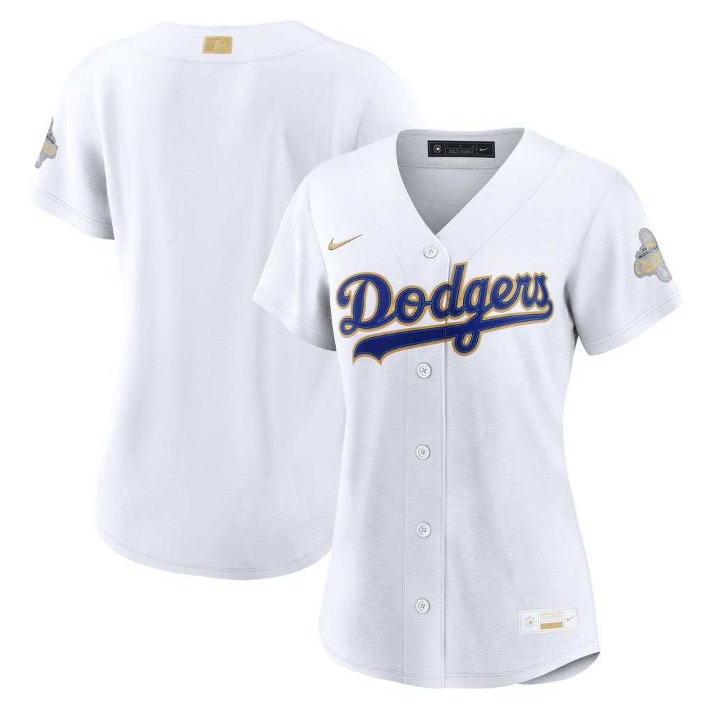 Women's Los Angeles Dodgers Nike White 2026 Gold Collection Stadium Jersey - Jersey