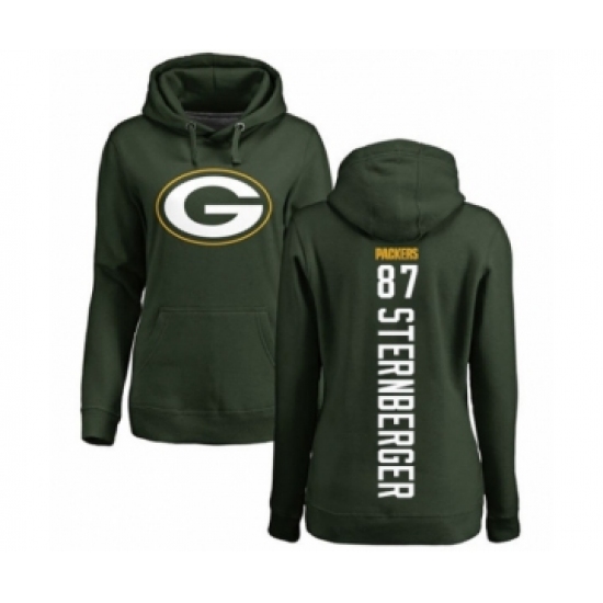 Football Women's Green Bay Packers #87 Jace Sternberger Green Backer Hoodie - Jersey