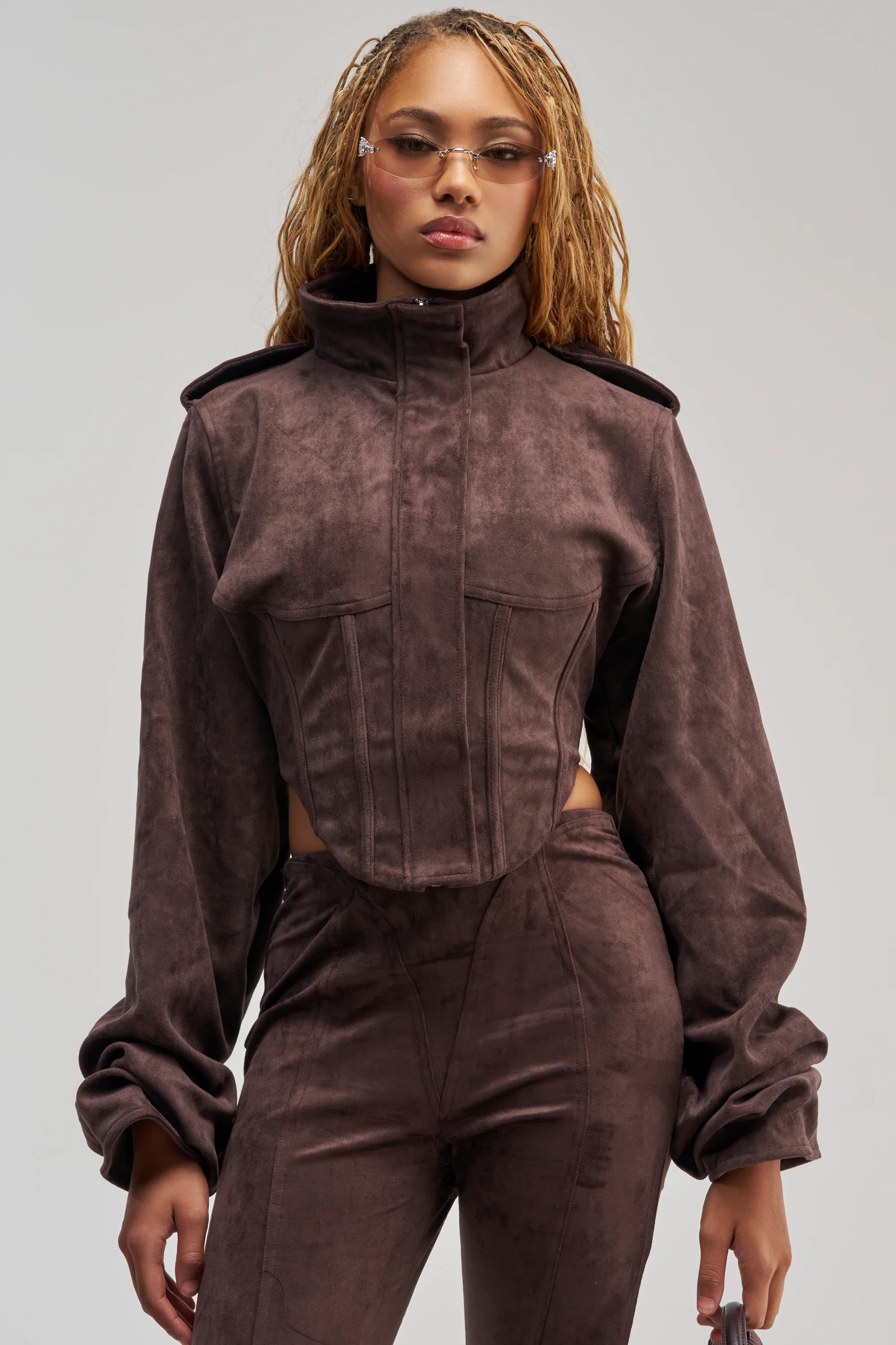 KAIA FAUX SUEDE MOTO - Akira Wear
