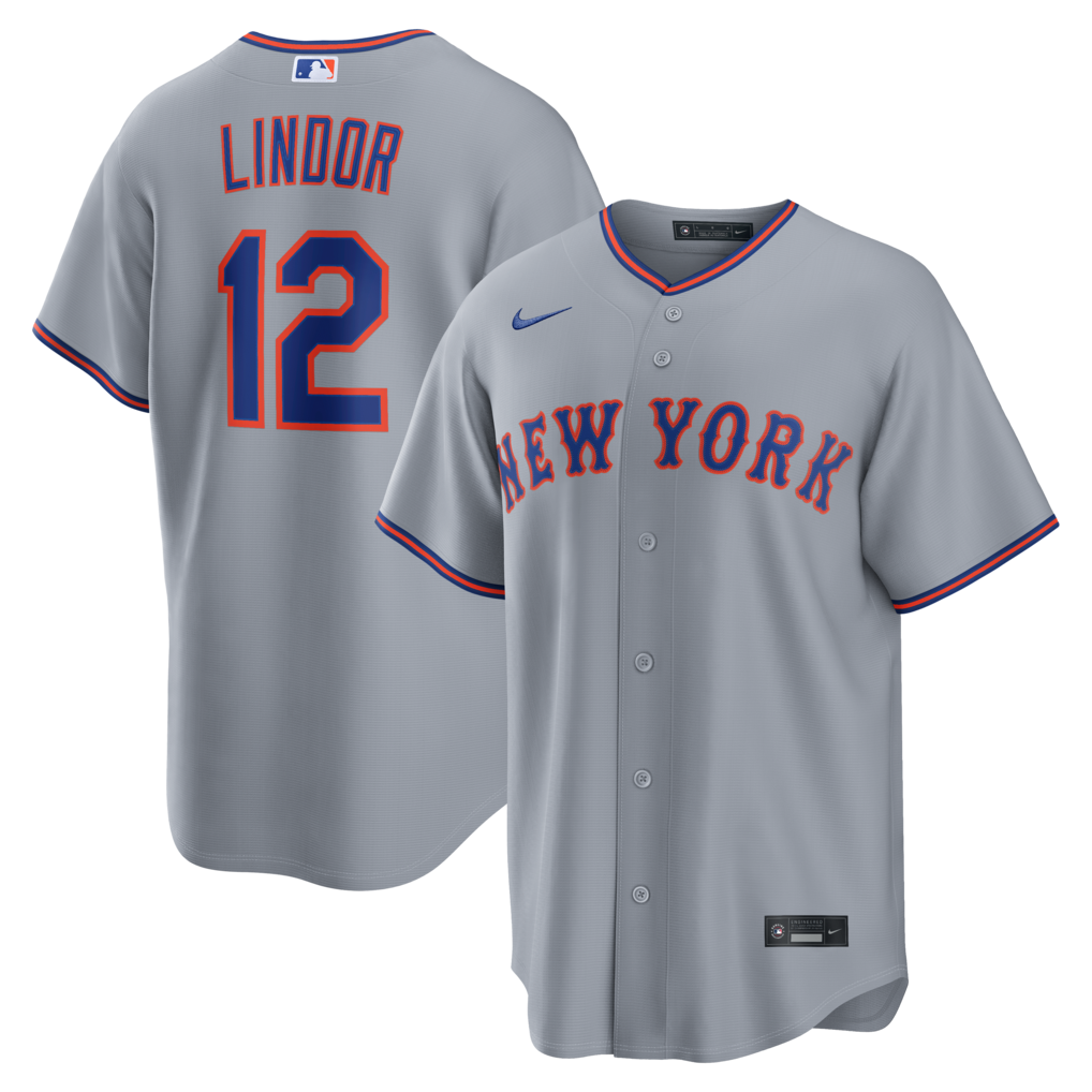 Men's New York Mets Francisco Lindor Nike Gray Road Replica Jersey - Jersey