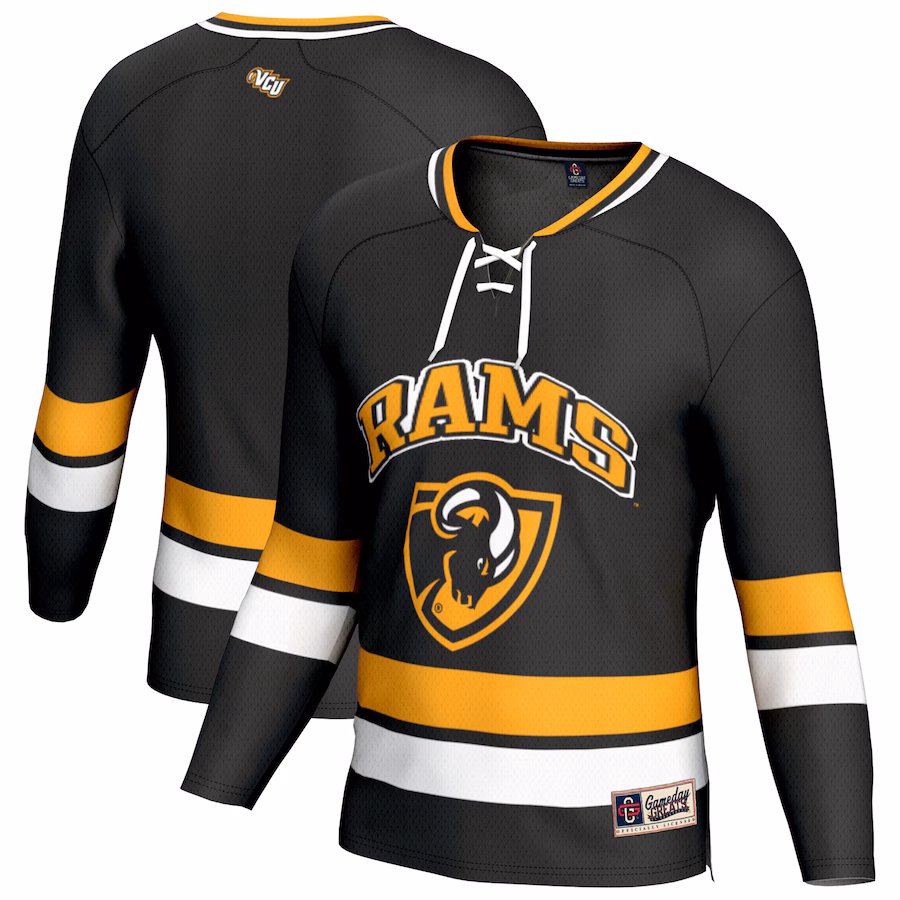 Men's GameDay Greats Black VCU Rams Spirit Hockey Jersey - Jersey