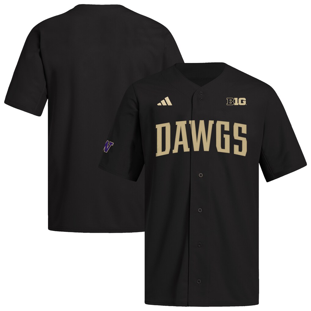 Men's adidas Black Washington Huskies Replica Baseball Jersey - Jersey
