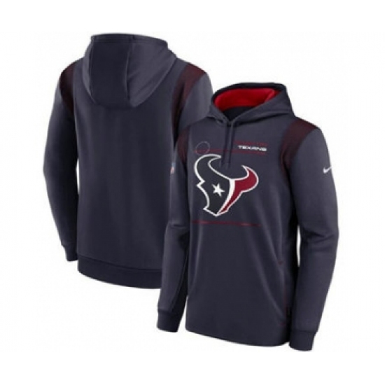 Men's Houston Texans 2021 Navy Sideline Logo Performance Pullover Hoodie - Jersey