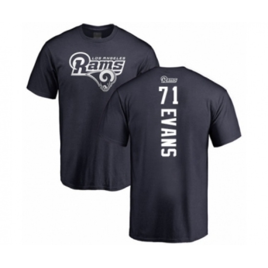 Football Los Angeles Rams #71 Bobby Evans Navy Blue Backer T-Shirt - Jersey