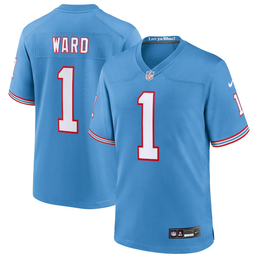 Men's Tennessee Titans Cameron Ward Nike Light Blue 2025 NFL Draft First Round Pick 2nd Alternate Game Jersey - Jersey