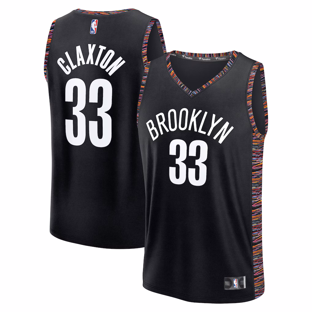 Youth Brooklyn Nets Nic Claxton Fanatics Black 2025/26 City Edition Fastbreak Jersey - Jersey