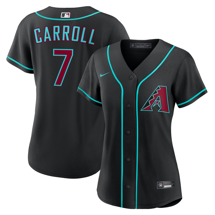 Women's Arizona Diamondbacks Corbin Carroll Nike Black Alternate Replica Jersey - Jersey