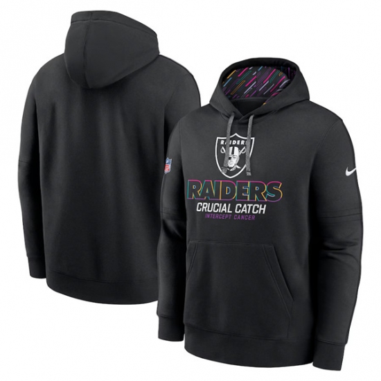 Men's Las Vegas Raiders Black 2024 Crucial Catch Club Pullover Hoodie - Jersey