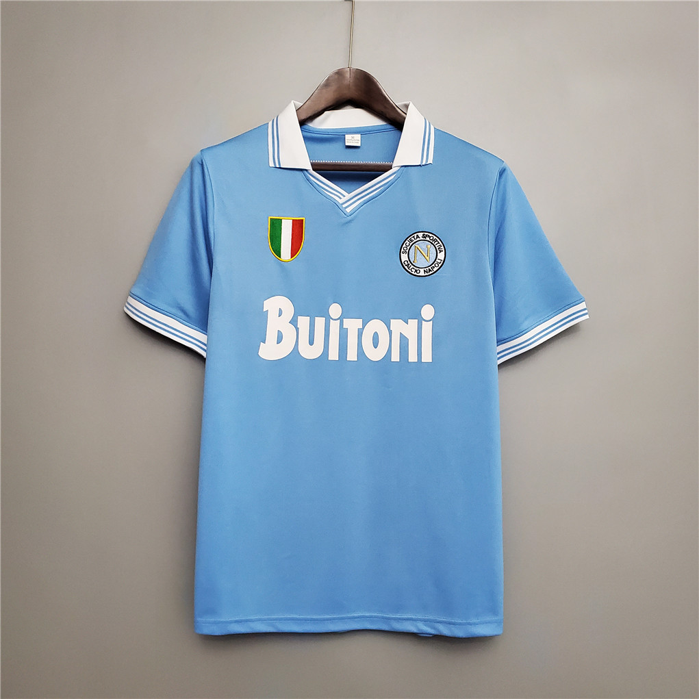 Napoli Retro Soccer Jersey Home Custom Shirt 1986-87 - Jersey