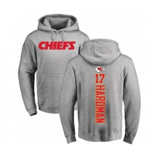 Football Kansas City Chiefs #17 Mecole Hardman Ash Backer Pullover Hoodie - Jersey