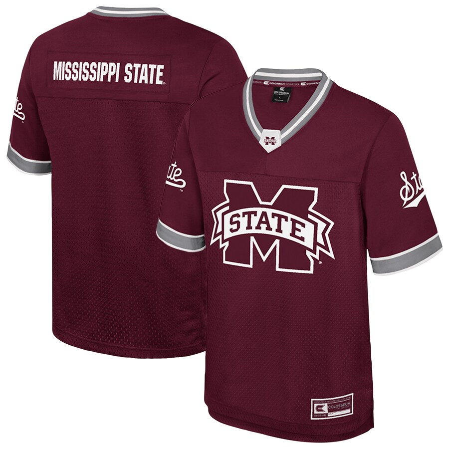 Men's Colosseum  Maroon Mississippi State Bulldogs Nothing But The Hits Football Jersey - Jersey