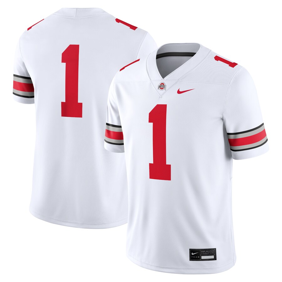 Men's Nike #1 White Ohio State Buckeyes Game Jersey - Jersey