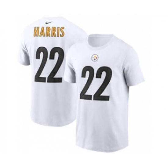 Men's Pittsburgh Steelers #22 Najee Harris 2021 White Football Draft First Round Pick Player Name & Number Football T-Shirt - Jersey