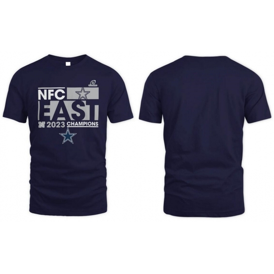 Men's Dallas Cowboys Navy 2023 NFC East Division Champions Big & Tall Conquer Tee T-Shirt - Jersey