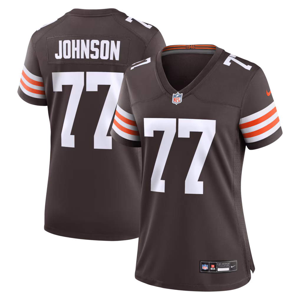 Women's Cleveland Browns Zion Johnson Nike Brown Team Game Jersey - Jersey