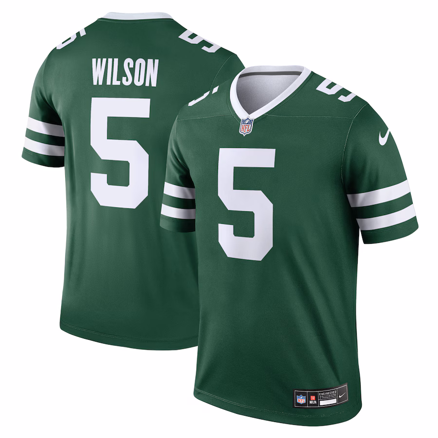 Men's New York Jets Garrett Wilson Nike Green Legend Player Performance Top - Jersey