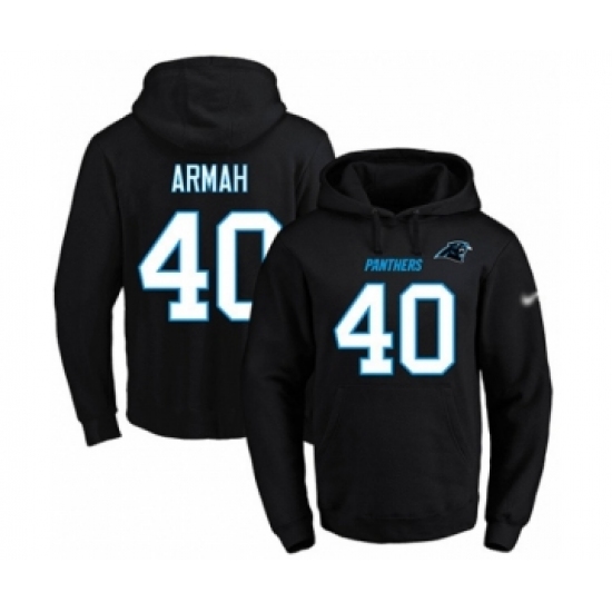 Football Men's Carolina Panthers #40 Alex Armah Black Name & Number Pullover Hoodie - Jersey