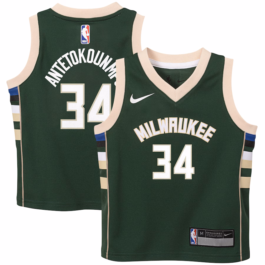 Preschool Milwaukee Bucks Giannis Antetokounmpo Nike Hunter Green Swingman Player Jersey - Icon Edition - Jersey