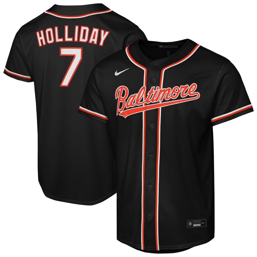 Youth Baltimore Orioles Jackson Holliday Nike Black Fashion Replica Player Jersey - Jersey