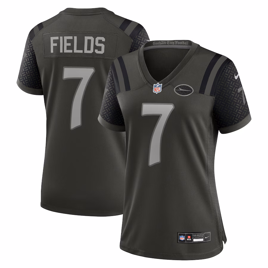Women's New York Jets Justin Fields Nike Gotham Green 2025 Rivalries Collection Game Jersey - Jersey