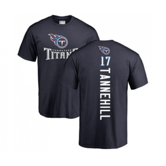 Football Tennessee Titans #17 Ryan Tannehill Navy Blue Backer T-Shirt - Jersey