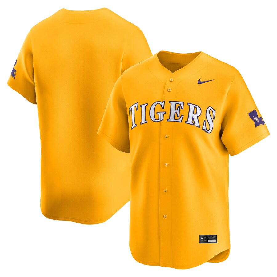 Men's Nike Gold LSU Tigers College Limited Baseball Jersey - Jersey