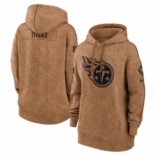 Women's Tennessee Titans Nike Brown 2023 Salute to Service Pullover Hoodie - Jersey