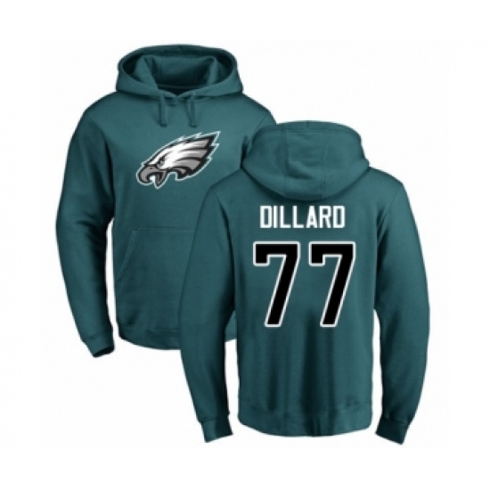 Philadelphia Eagles #77 Andre Dillard Green Name & Number Logo Pullover Hoodie - Jersey