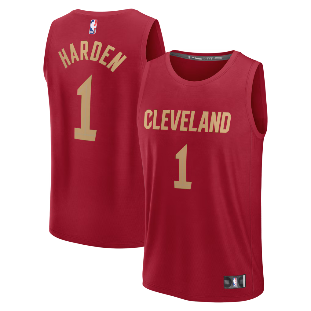 Men's Cleveland Cavaliers James Harden Fanatics Wine Fast Break Replica Jersey - Icon Edition - Jersey