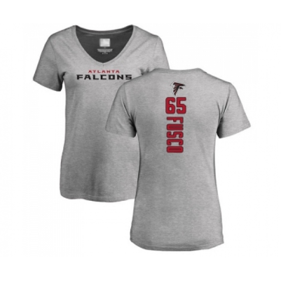 Football Women's Atlanta Falcons #65 Brandon Fusco Ash Backer T-Shirt - Jersey
