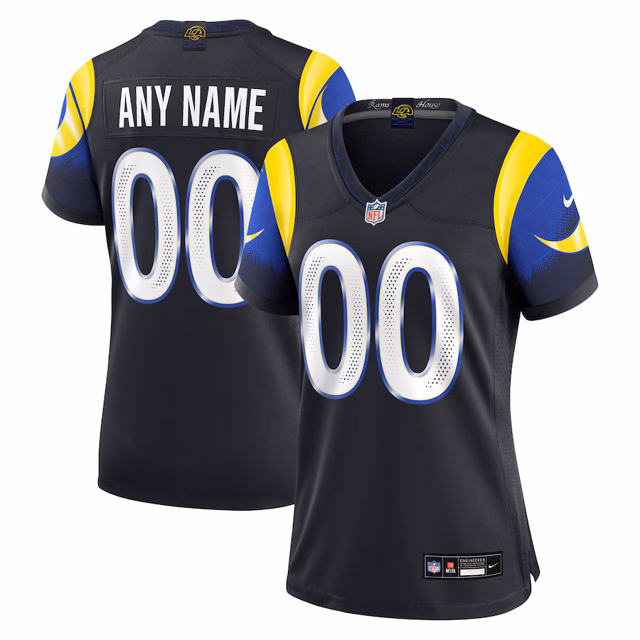 Women's Los Angeles Rams Nike Midnight Blue 2025 Rivalries Collection Custom Game Jersey - Jersey