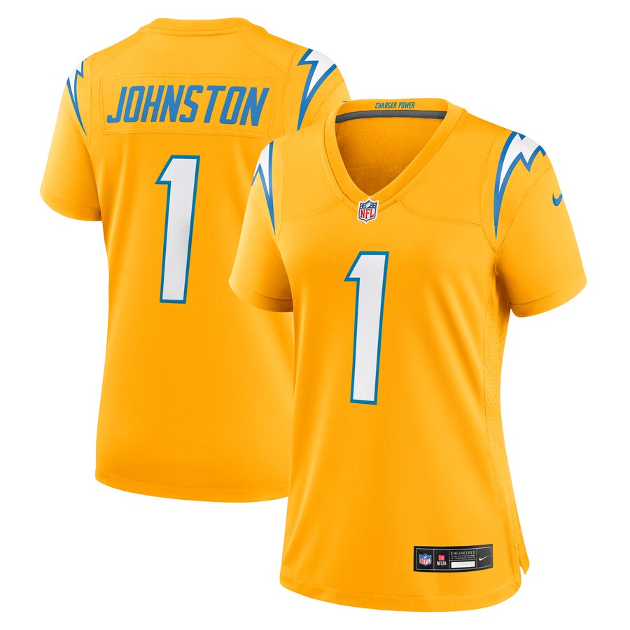 Women's Los Angeles Chargers Quentin Johnston Nike Gold Alternate Charger Power Game Jersey - Jersey