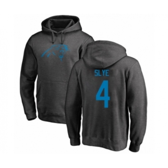 Football Carolina Panthers #4 Joey Slye Ash One Color Pullover Hoodie - Jersey