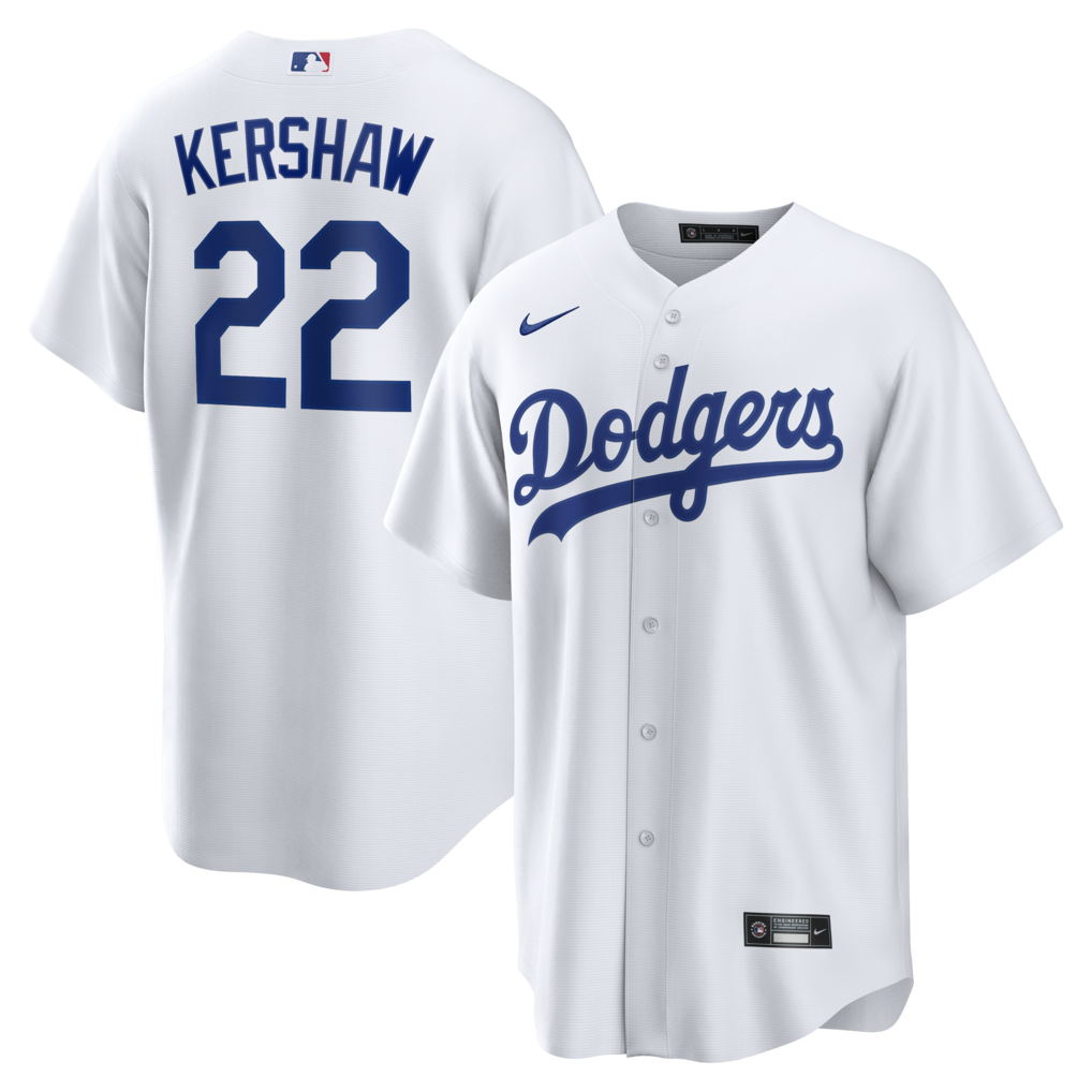 Men's Los Angeles Dodgers Clayton Kershaw Nike White Home Replica Jersey - Jersey