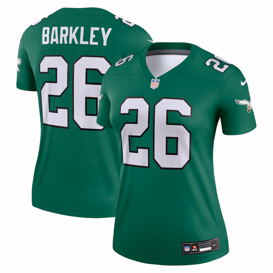 Women's Philadelphia Eagles Saquon Barkley Nike Kelly Green Legend Player Performance Top - Jersey