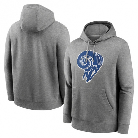 Men's Los Angeles Rams Heather Gray Primary Logo Long Sleeve Hoodie - Jersey