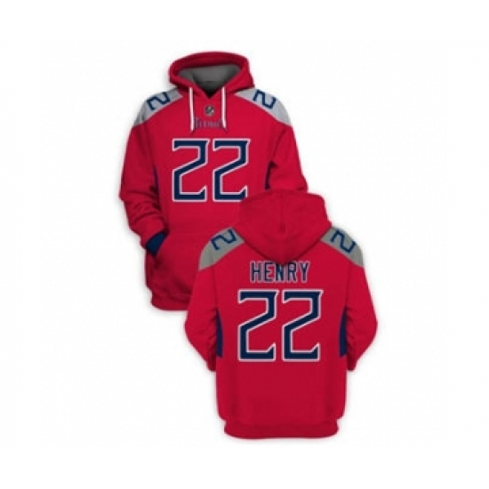 Men's Tennessee Titans #22 Derrick Henry 2021 Red Pullover Football Hoodie - Jersey