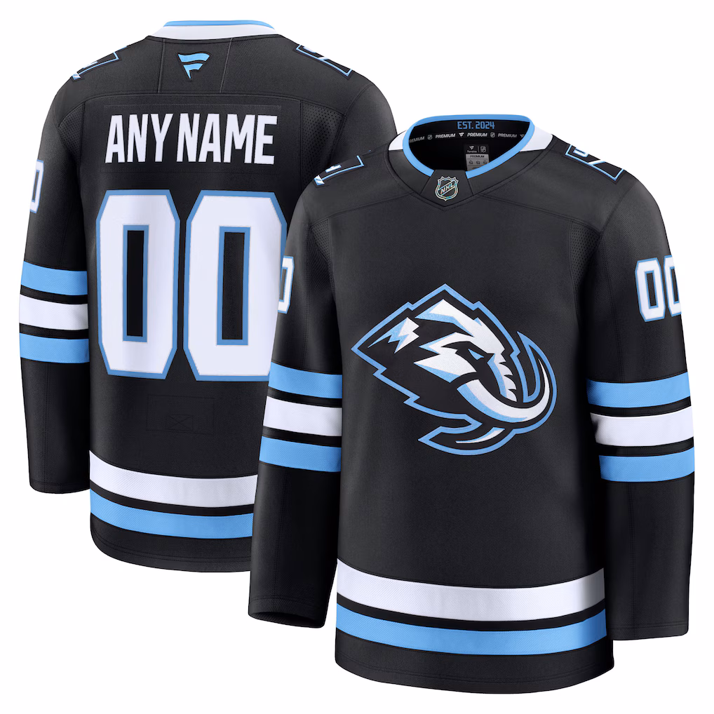 Men's Utah Mammoth Fanatics Black Home Premium Custom Jersey - Jersey