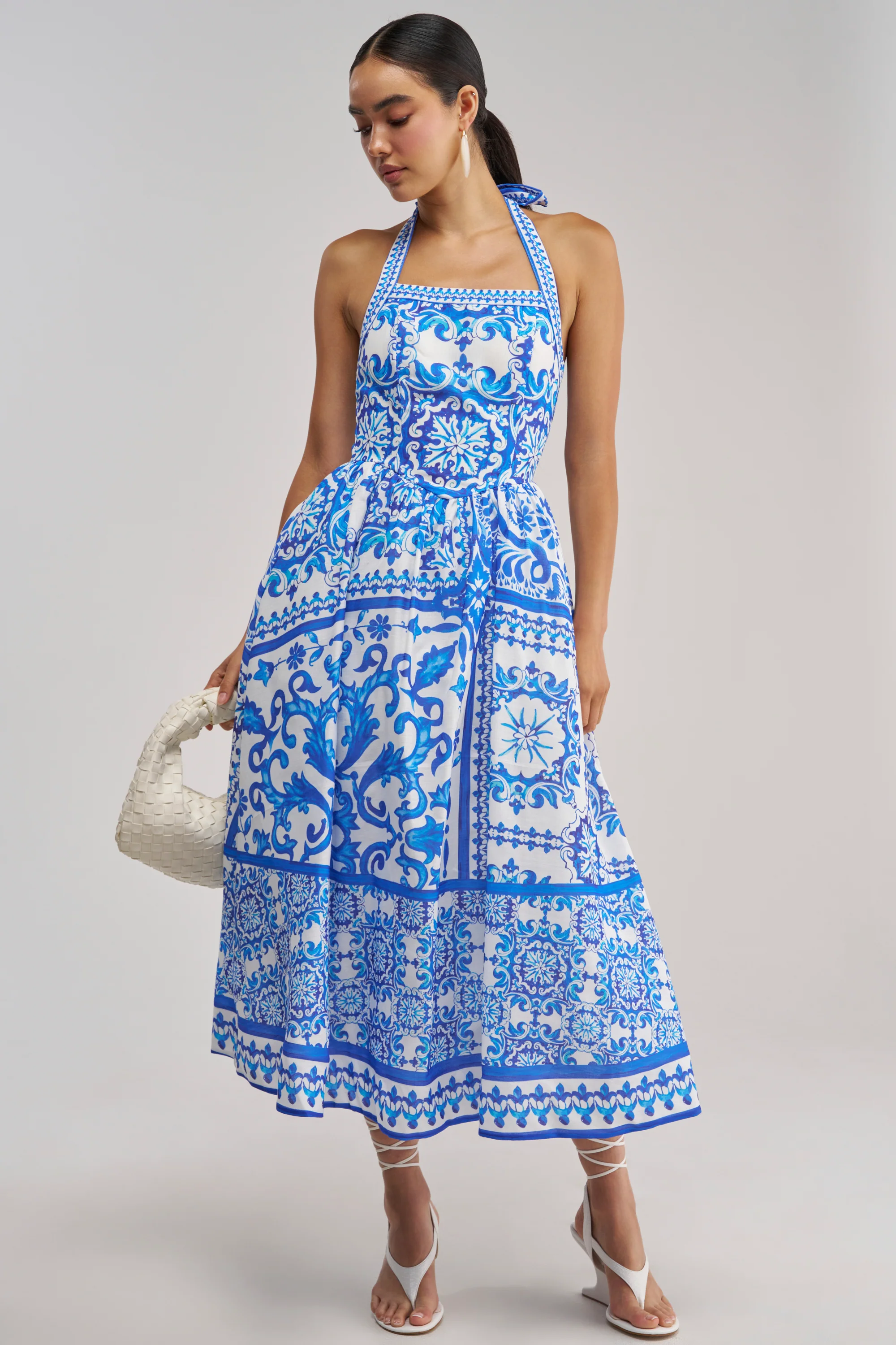 COCO CRUSH PRINTED HALTER MIDI DRESS - Akira Wear
