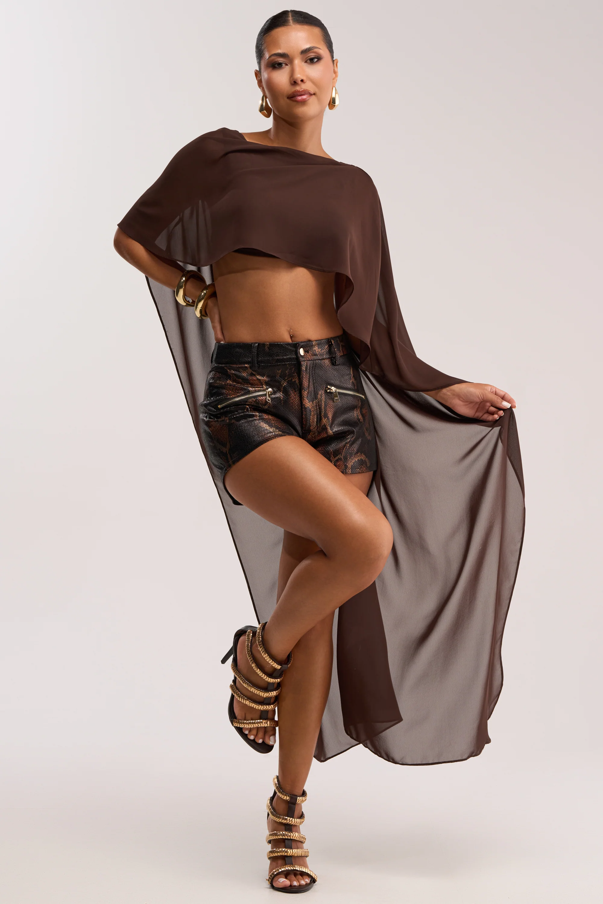 IT GIRL BLOUSE IN BROWN - Akira Wear