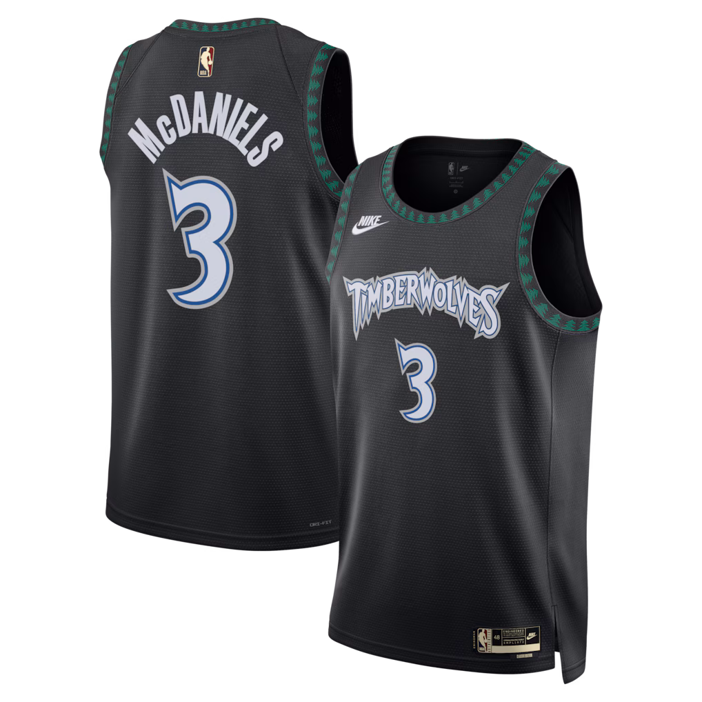 Unisex Minnesota Timberwolves Jaden McDaniels Nike Black Swingman Jersey - Classic Edition - Jersey